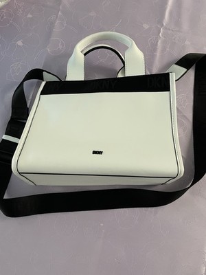 DKNY White With Black Trim Handbag