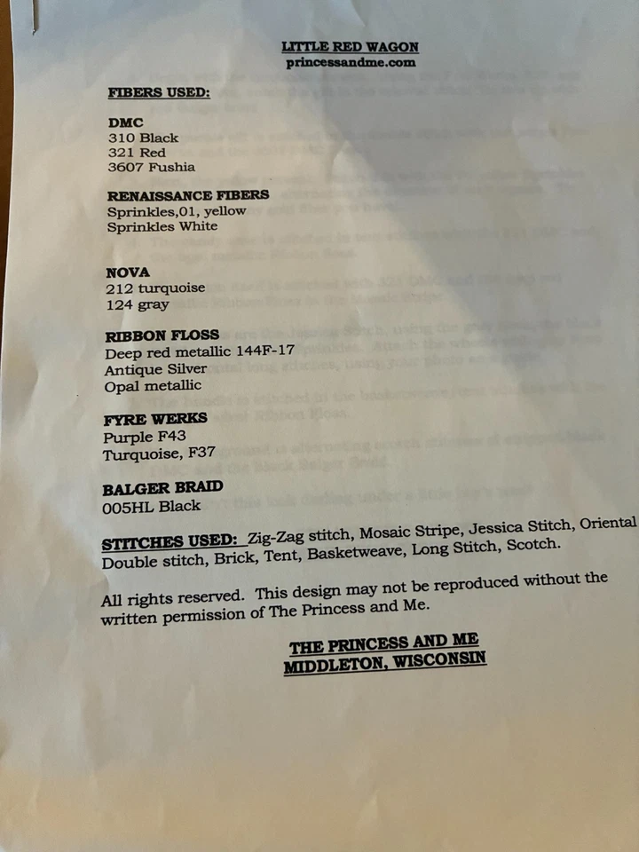 The Princess And Me.  Handpainted Needlepoint Canvas. Little Red Wagon - Image 3 of 3