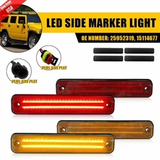Amber/Red Lens LED Side Marker Light Set for Hummer H2 2003-2009 Front/Rear 4X