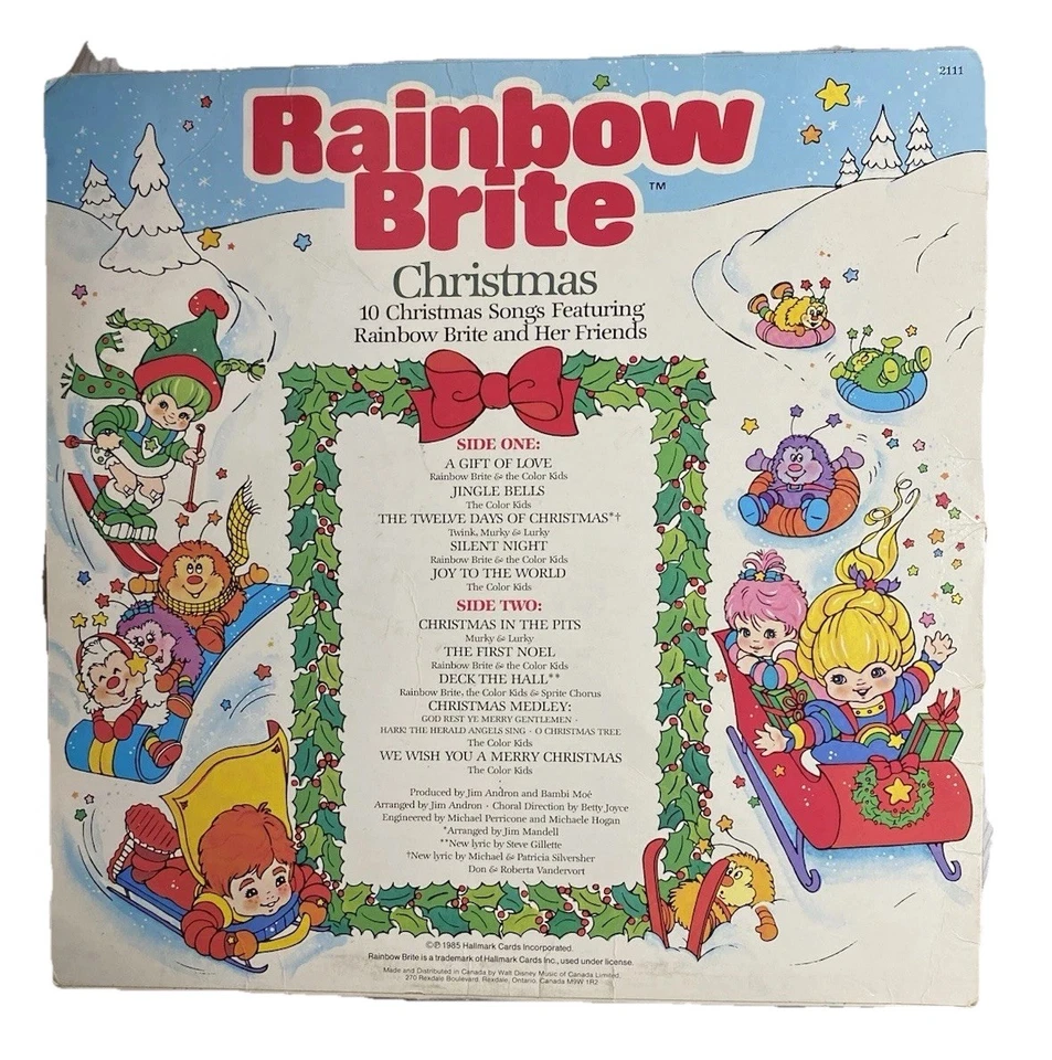 Rainbow Brite Christmas Vintage 1985 Hallmark Holiday Vinyl LP Record Album Foto 2 de 2