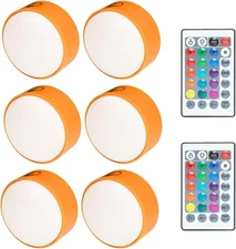 6-Pack Carved Pumpkin Lights with Remote Control – Eerie Glow for Hallowee