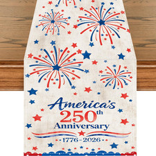 4Th of July Table Runner, 250 Anniversary USA Patriotic Table Runner