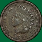 1891 Indian Head Cent Choice Extremely Fine XF+ Coin #42843
