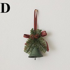 1X Christmas Pinecone Bell Hanging Ornament Wreath Bow Car Decor Xmas Festive