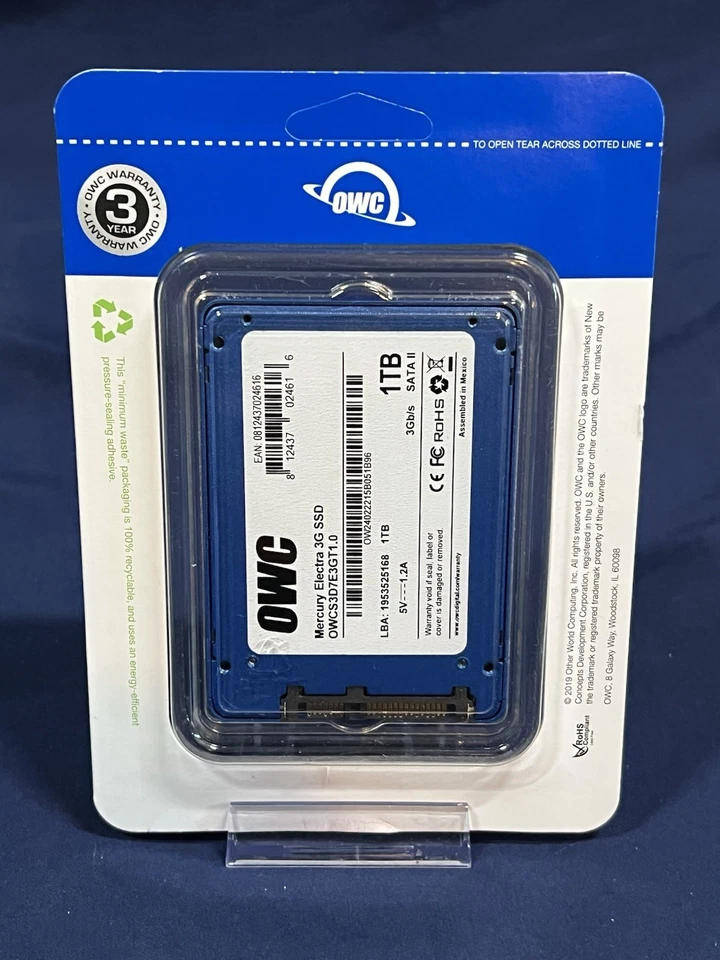 NEW OWC 1TB Mercury Electra 3G 2.5-inch Serial-ATA 7mm SSD Factory Sealed! - Image 2 of 2
