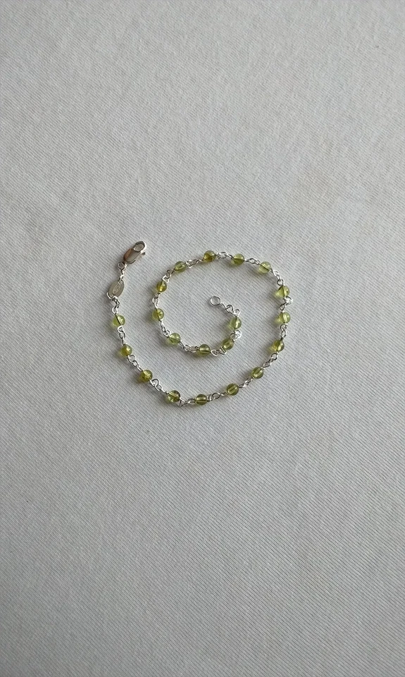Sterling Silver and Peridot Anklet - Image 2 of 4