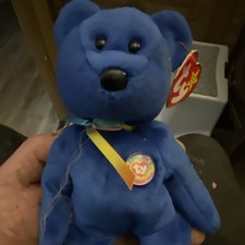 Ty Beanie Babies Blue Clubby Bear Plush Retired with Badge Tag