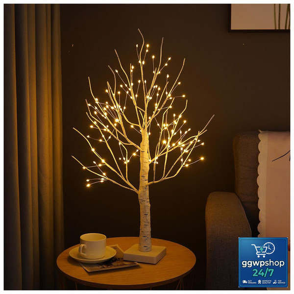 Lichterbaum Birke 144 WarmweißE Leds Dekozweige Weihnachtsdeko Innen Hochzeit-image