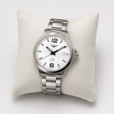 LONGINES Conquest VHP L3.716.4 Date Silver White 42mm Quartz Men's Watch Japan