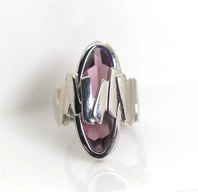 Pierre Lang PL Modeschmuck Ring versilber Liila Stein, Rg 59 - Bild 1 von 4