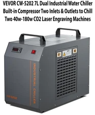 VEVOR CW-5202 7L Industrial Water Chiller 18L/min C02 Laser Chiller w/Compressor