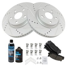 Rotori freno anteriori forati TRQ e pastiglie in ceramica Lexus ES Avalon Camry