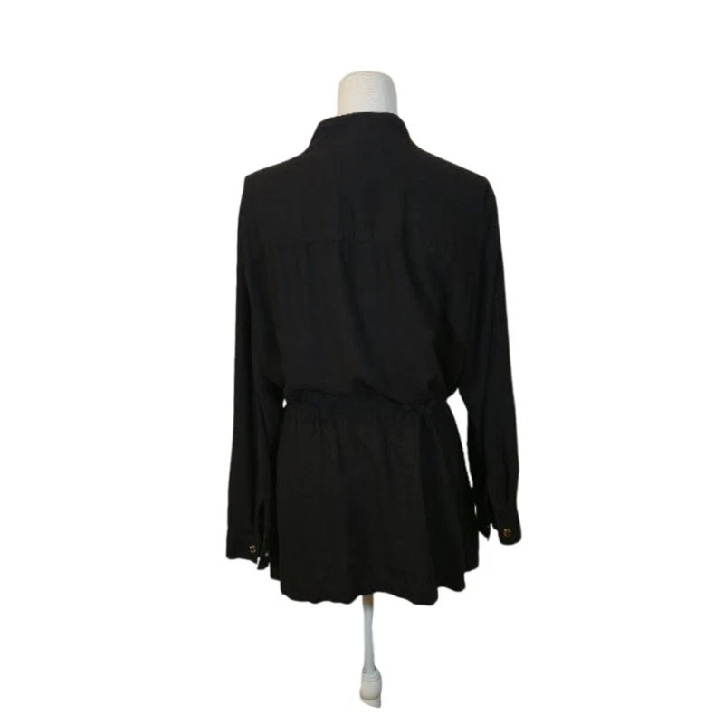 Chaqueta utilitaria para mujer Anne Klein talla XL negra bolsillos abrigo para tareas safari  Foto 2 de 4