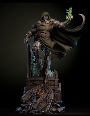 Dr Doom Collectible 3d Printed Model Marvel Comics 1/6 Scale Statue PAINTED Fig