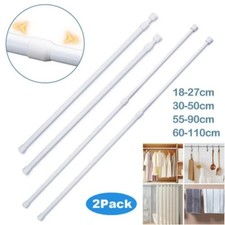 Adjustable Spring Tension Curtain Rod Extendable Shower Pole Closet Hanging