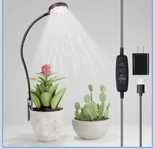 LED Grow Light, 6000K White Full Spectrum for Indoor Plants, Gooseneck Clip-on