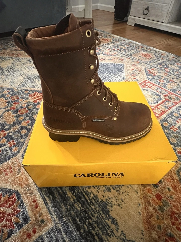 Carolina Elm Women's 8" Leather WP Comp Safety Toe Logger Boot Brown Size 8.5 M - Image 2 of 4