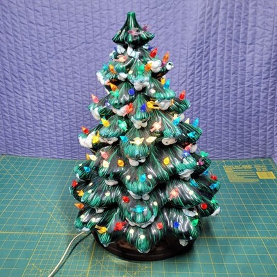 Vintage Large Ceramic Christmas Tree Cramer Mold W/ Cherub Base 20  X 15'' Rare