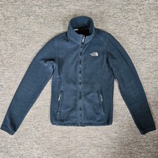The North Face Fleece Jacket Women's XS Teal Blue Full Zip Pockets Adjustable