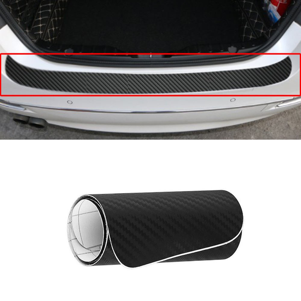 Carbon Fiber Car Rear Bumper Trunk Protector Corner Trim Stickers Accessories