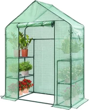 VIVOSUN 3 Titers 6 Shelves Mini Walk In Greenhouse Outdoor Garden House 57x29x27