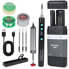 Cordless Soldering Iron Kit, 1100mAh USB-C Rechargeable Soldering Iron with L...