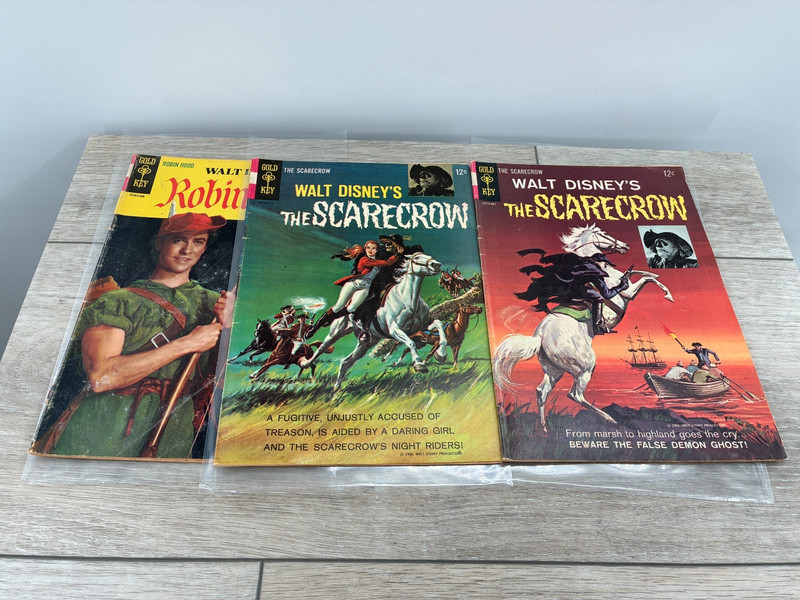 Vintage Walt Disney The Scarecrow #2 #3 Gold Key Comic Books Silver Robin Hood