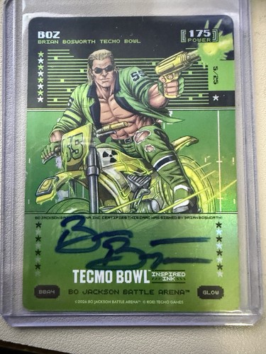Bo Jackson Battle Arena Tecmo Bowl 2026 Brian Bosworth Glow Auto /25 Boz Ink