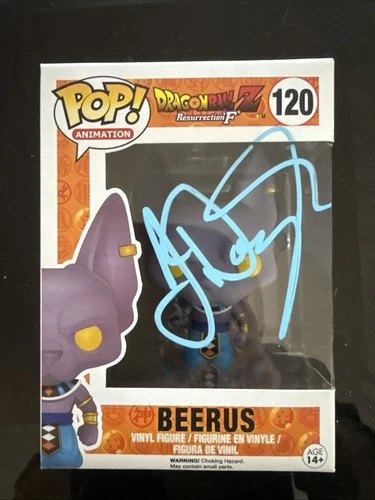 Funko Pop Dragon Ball Z Beerus #120 Signed/auto By Jason Douglas COA Mint Cond