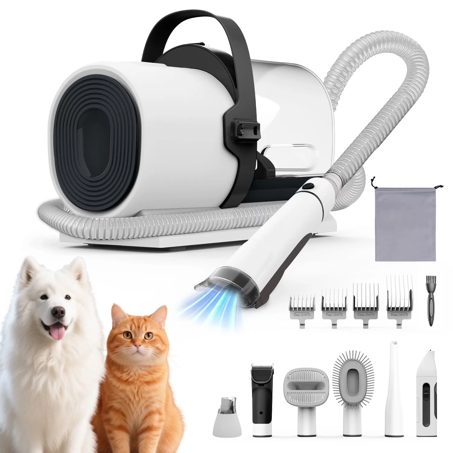 Dog Grooming Kit, 7In1 Dog Grooming Vacuum , 11000Pa Super Suction for Pet Hair,