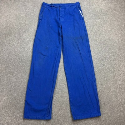 VINTAGE französische Hose Erwachsene 29x30 blau Arbeitskleidung lästige Used-Look Utility Herren