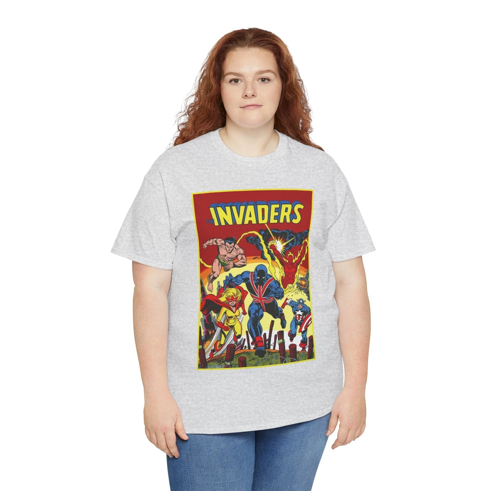 Invaders T-Shirt - Captain America, Human Torch, Namor, Spitfire - Marvel Comics