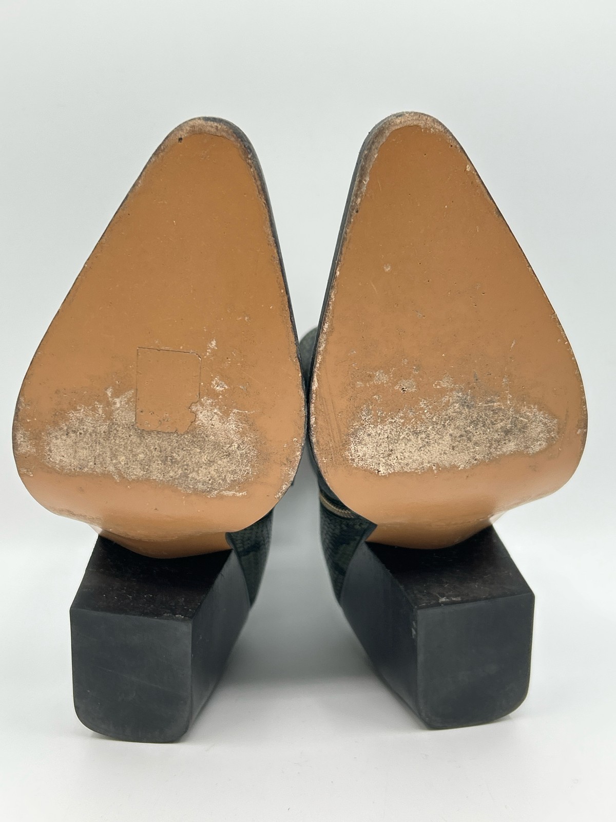 CHLOE Rylee Python Embossed Leather Pointed Sz 38… - image 8