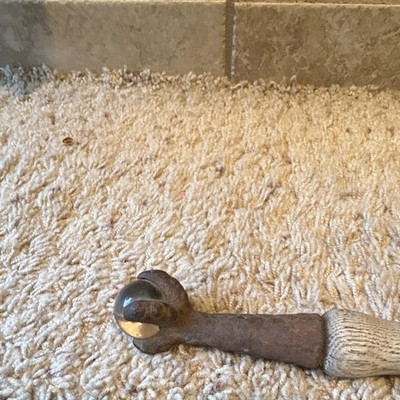 Handmade Wood with Glass Ball Handle Brown/Clear