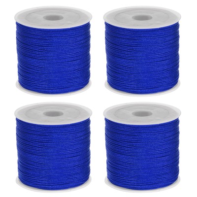 4 Rolls Nylon String Cord 45 Yards 0.8mm Nylon Cord Beading, Cobalt Blue