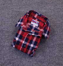 American Edition Flannel Shirt Men LT Tartan Plaid Red White Blue Cotton USA Y2K