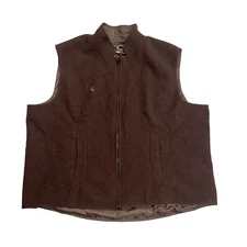 Wyoming Traders Womens Virgin Wool Vest  Sz XXXL Zip Up Crop Maroon