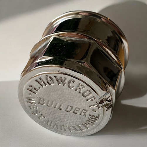 1900s H. Howcroft Threaded Hubcap Carriage Builder West Hartlepool Chrome Plated