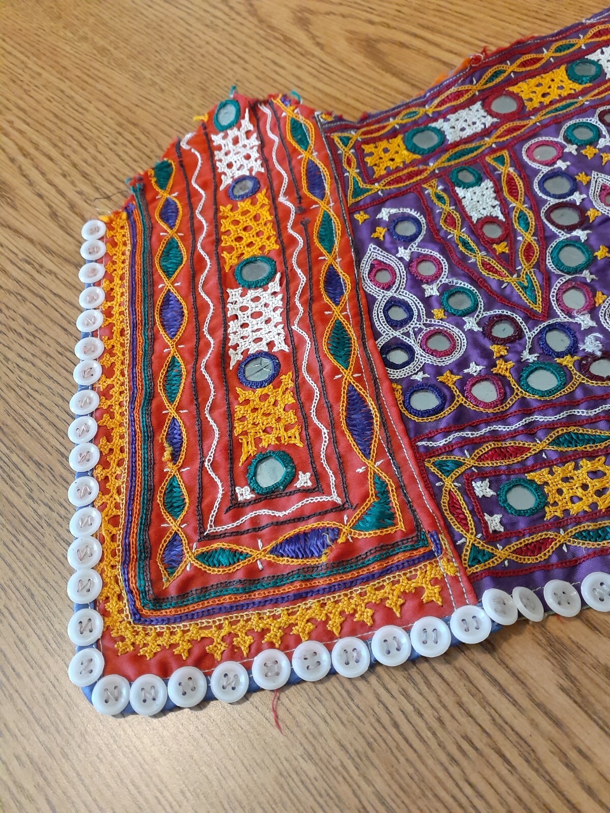 Patchwork Quilt Embroidered Handmade Panel Mirror… - image 8