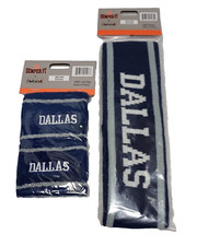Dallas Football Team Color Navy, White and Gray Headband and Wristband Set - OS