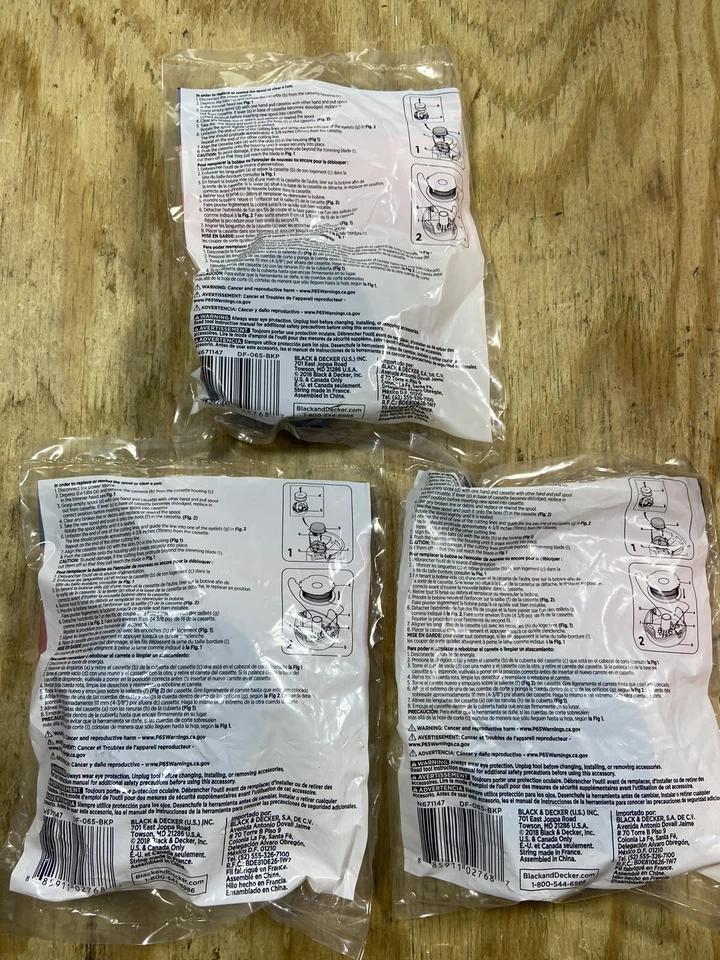 3x Genuine OEM Black & Decker Dual-Line Spool DF-065-BKP 0.065" x 40 ft. - Image 2 of 2