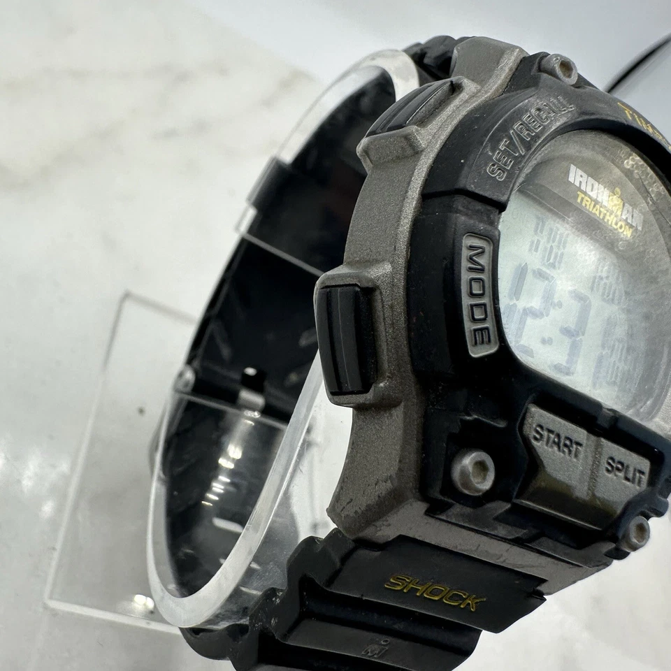 Reloj Digital Timex Ironman Triatlón Amortiguador Negro 200M Temporizador 30 Vueltas, Batería Nueva Foto 2 de 4