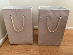 Two Laundry Basket Hamper Large Collapsible Hamper with Easy Carry Handles