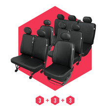 Autositzbezüge Universal Schonbezüge für Volkswagen T5 (03-15) Schwarz 9-Sitze Autositzbezüge Universal Schonbezüge für Volkswagen T5 (03-15) Schwarz 9-Sitze