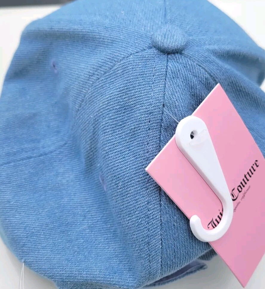 Juicy Couture Rhinestones Blue Denim Baseball Hat Cap One  display picture 1