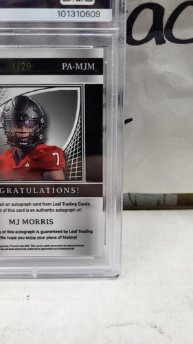 2024 MJ MORRIS PRO SET METAL BLUE SILVER AUTOGRAPH #ED/20 PSA 9 MINT #PAMJM - Picture 7 of 10