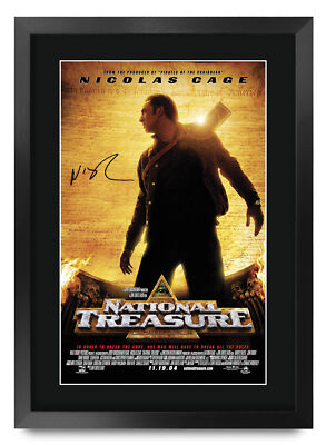 National Treasure Filmplakat signiert gedruckt Autogramm A3 gerahmt Memorabilia