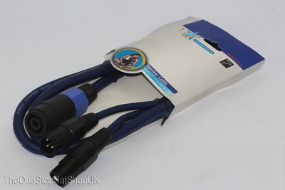 1,5m Profi 2 Kanal Speakon auf 2 x Stecker XLR Stecker blau Lautsprecherkabel