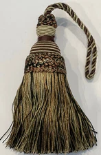 5" brown black and cream key tassel tassels lot of 2