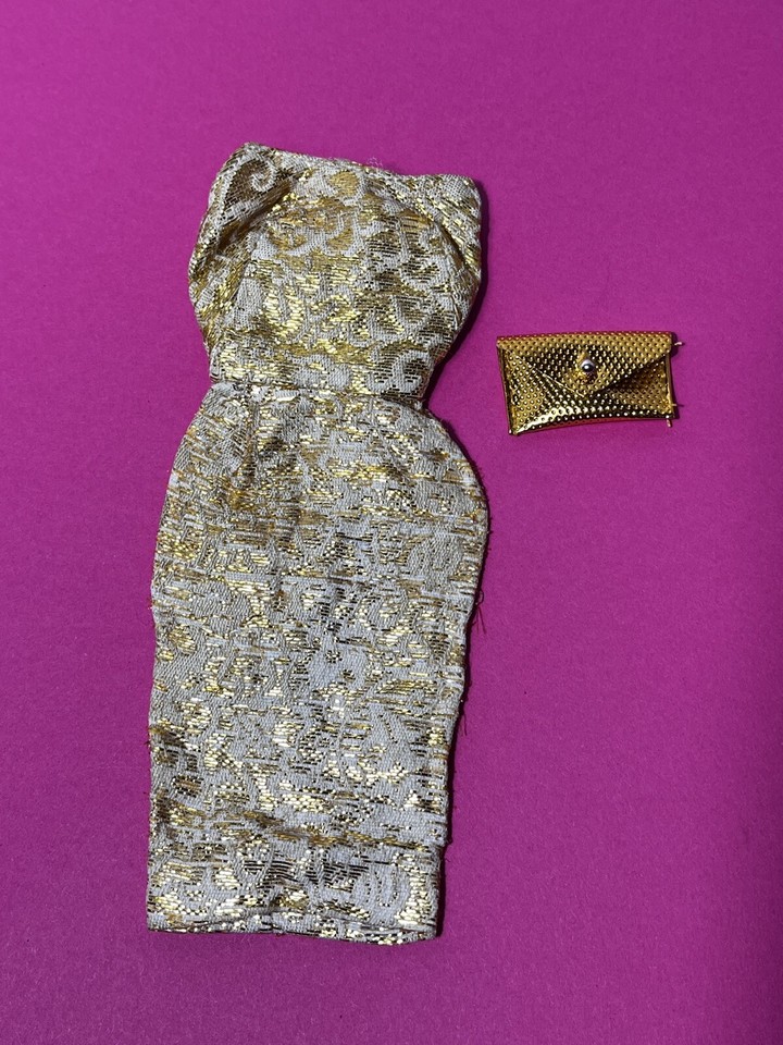 Vintage Barbie Doll Evening Splendor 911 Dress & Coat + Gold Clutch eBay
